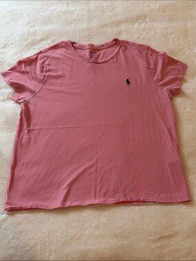 Polo by Ralph Lauren Pink Crewneck Tee with Navy Pony
